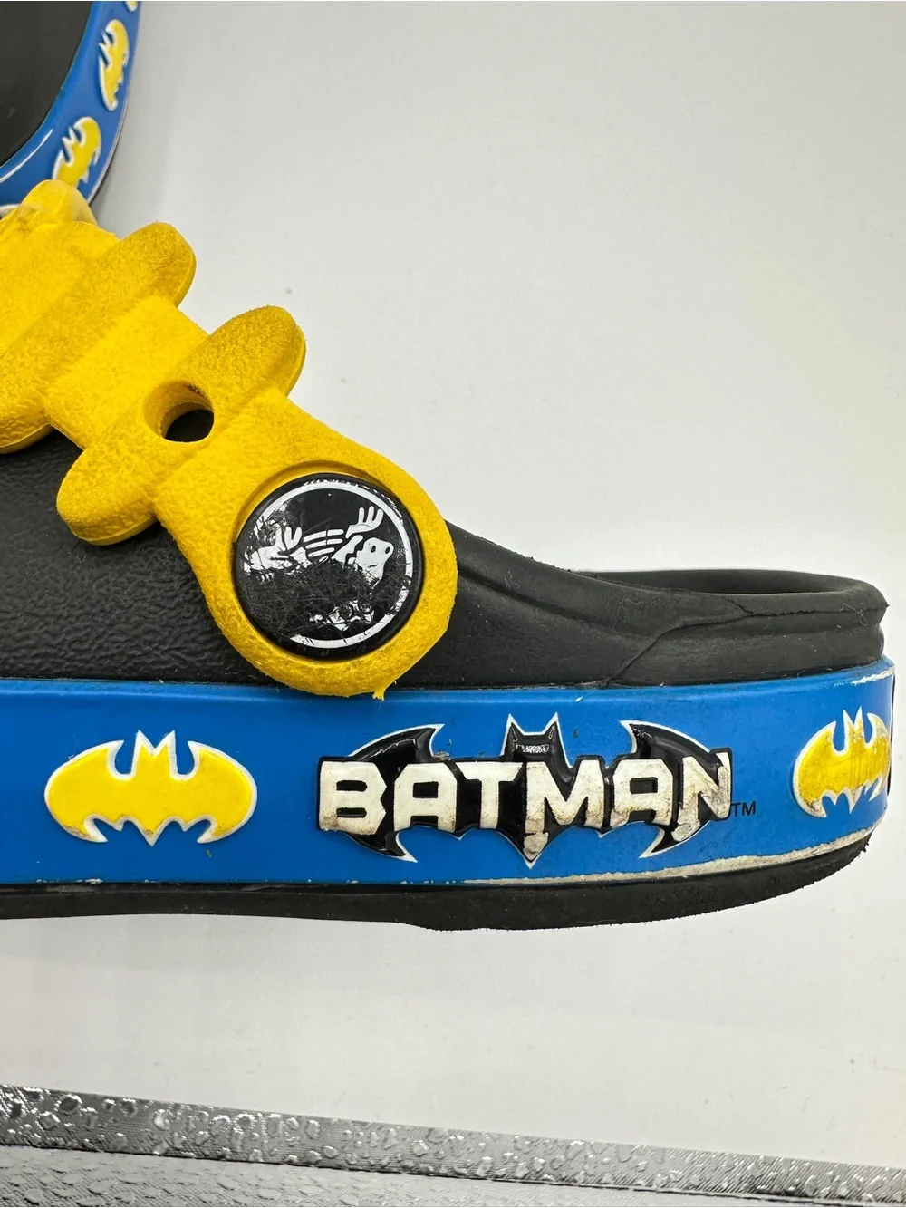 CROCS Kids Batman Clog Sandals - Black & Yellow with Blue Trim